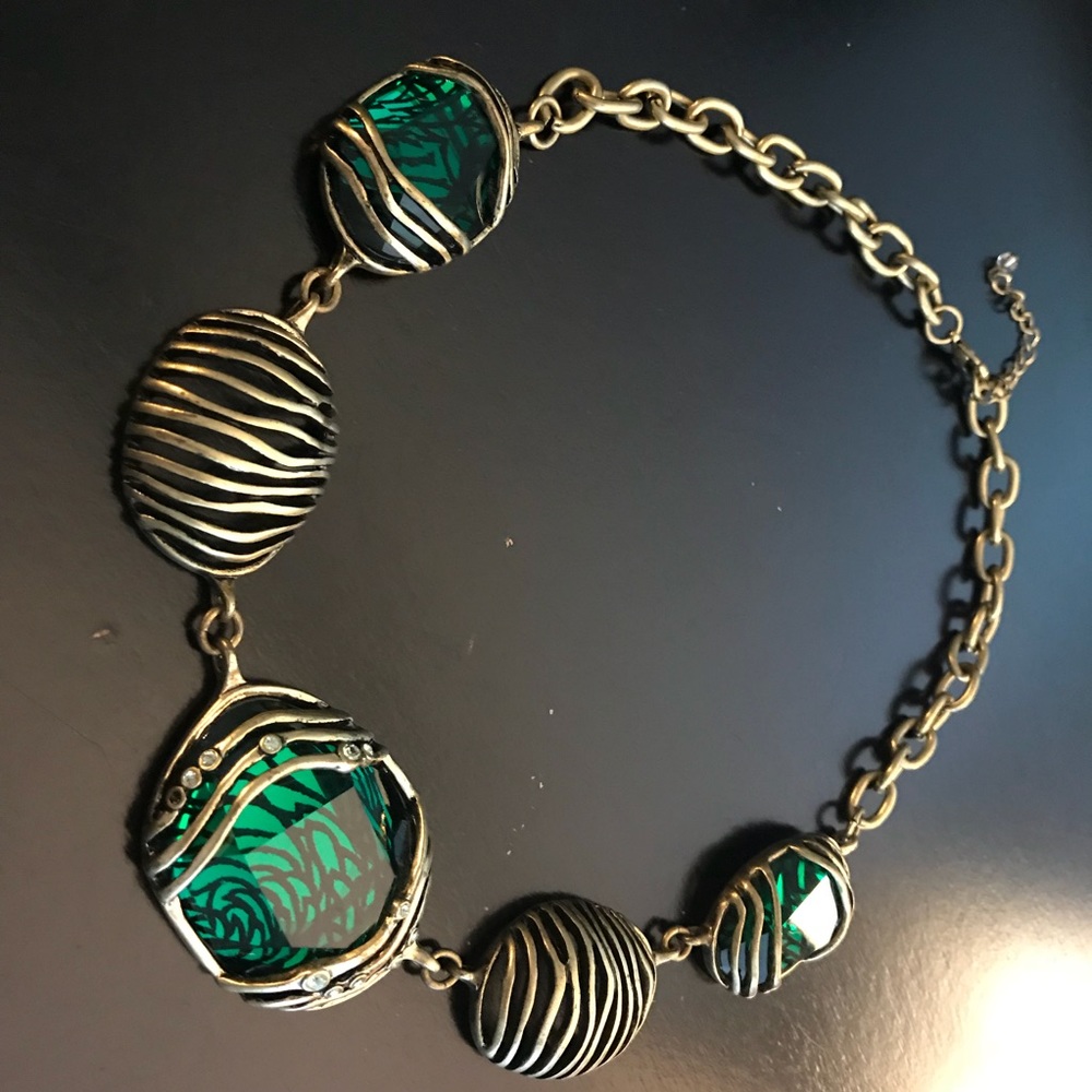 Emerald green statement necklace